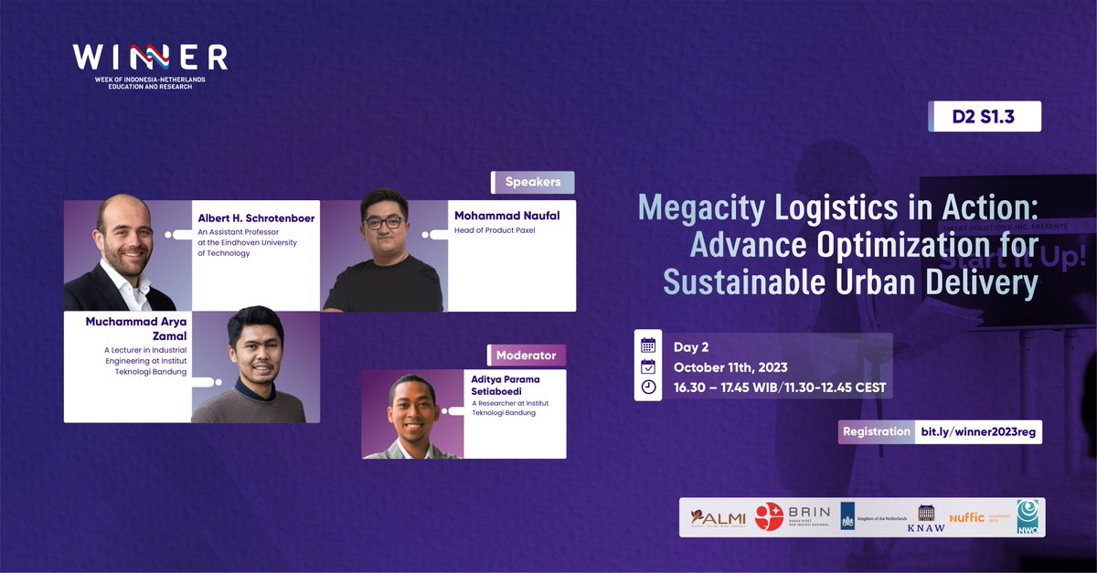 Inviting academics, policymakers, and industry professionals to engage in a meaningful dialogue about harnessing advanced optimisation methods to shape the future of megacity logistics. 

#WINNER2023 #MegacityLogistics #InnovativeSolutions #UrbanGrowth