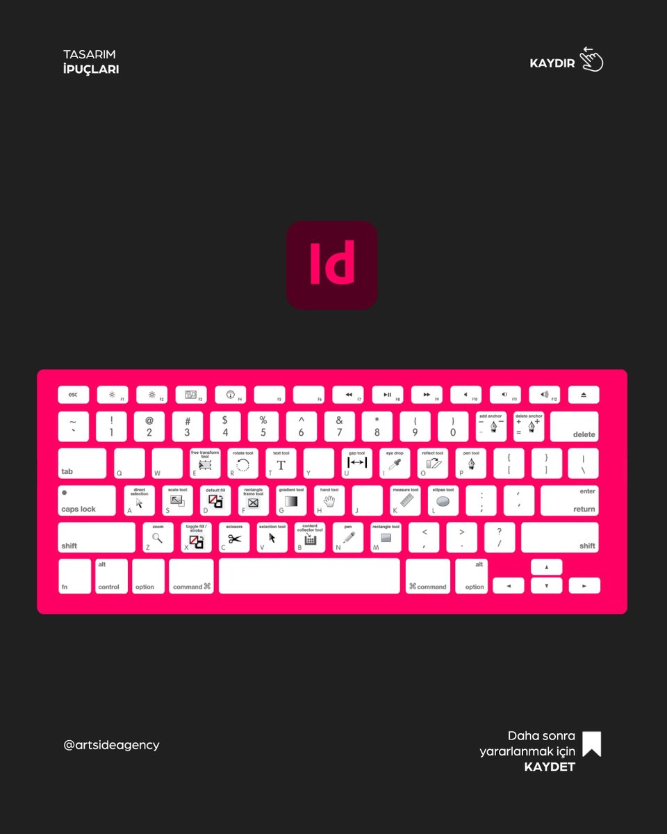 ArtsideAgency's tweet photo. Adobe Programların Kısayolları! 🔥
---
Adobe programs shortcuts! 🔥

#adobe #photoshop #art #graphicdesign #design #illustrator #illustration #photography #tasarim #digitalart #adobeillustrator #adobephotoshop #creative #lightroom #graphicdesigner #artist #designer #logo https://t.co/Txdfokm7VD