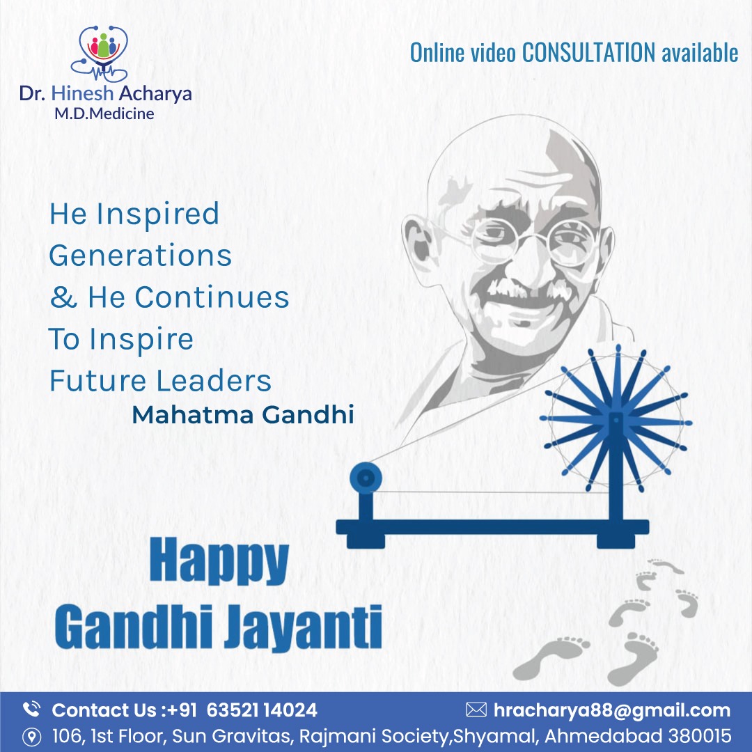 dr_hinesh's tweet image. Happy Gandhi Jayanti! Celebrating the enduring legacy of Mahatma Gandhi, who inspired generations past and continues to guide future leaders towards a world of peace, equality, and compassion. 

#GandhiJayanti #PeacefulPath #UnityInAction