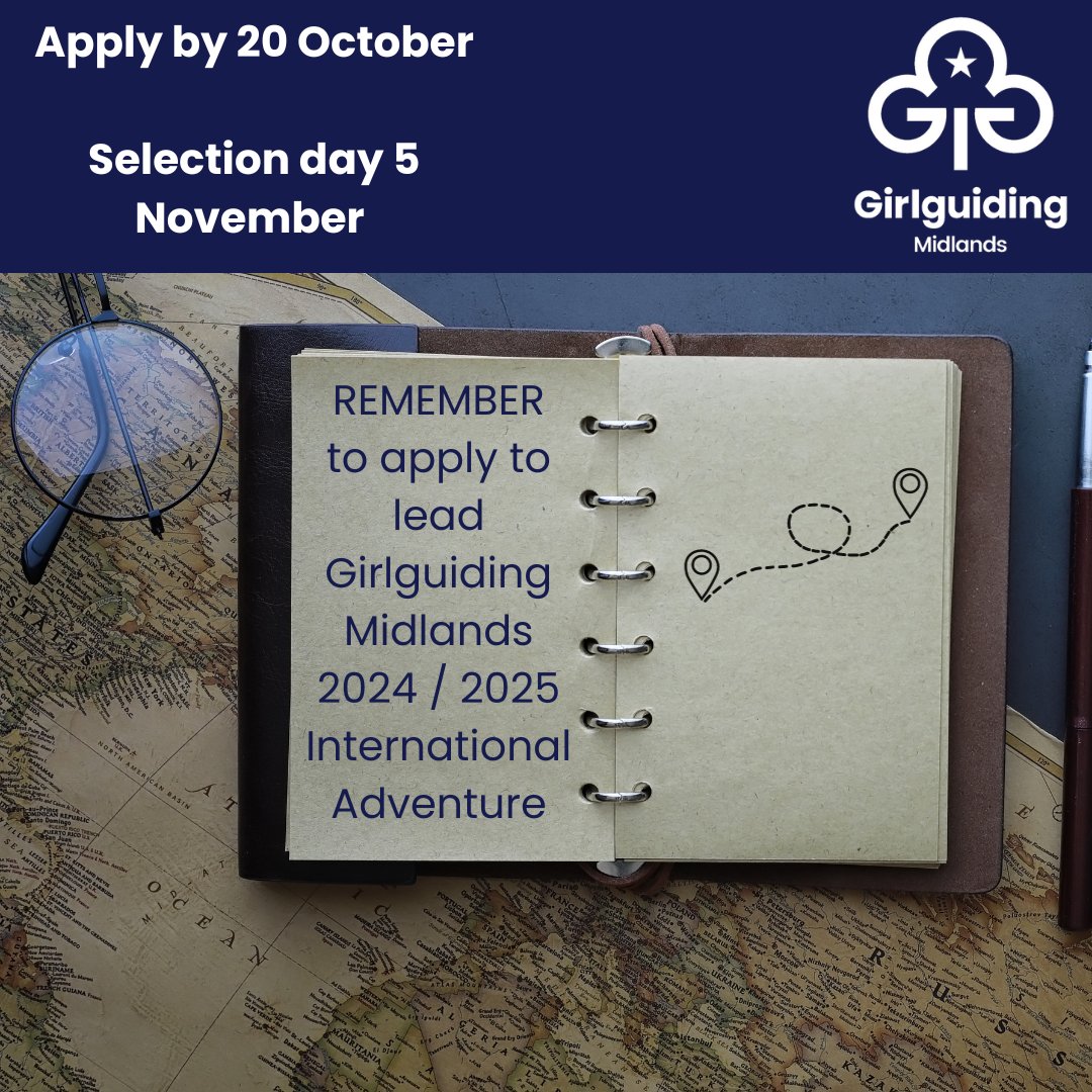 ✈️Could you help to lead and inspire our young members on international adventures in 2025?
🚄 We are looking for leaders for our international experiences in 2024 and 2025.
Find out more on our website 🔗 girlguiding-midlands.org.uk/whats-on/event…
Apply direct 🔗 forms.gle/jwGbZCpMEADRzv…