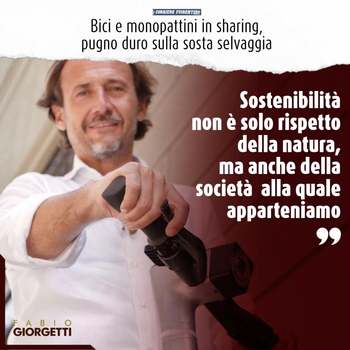 fgiorgetti74's tweet photo. In questo senso va letta la delibera dell’Ass. Giorgetti che permetterà ai gestori di noleggio biciclette e monopattini di multare o inibire al servizio coloro che posteggeranno fuori dagli stalli consentiti.

Uno stimolo all’utilizzo consapevole e uno stop alle soste selvagge. https://t.co/gmSHM0APfo