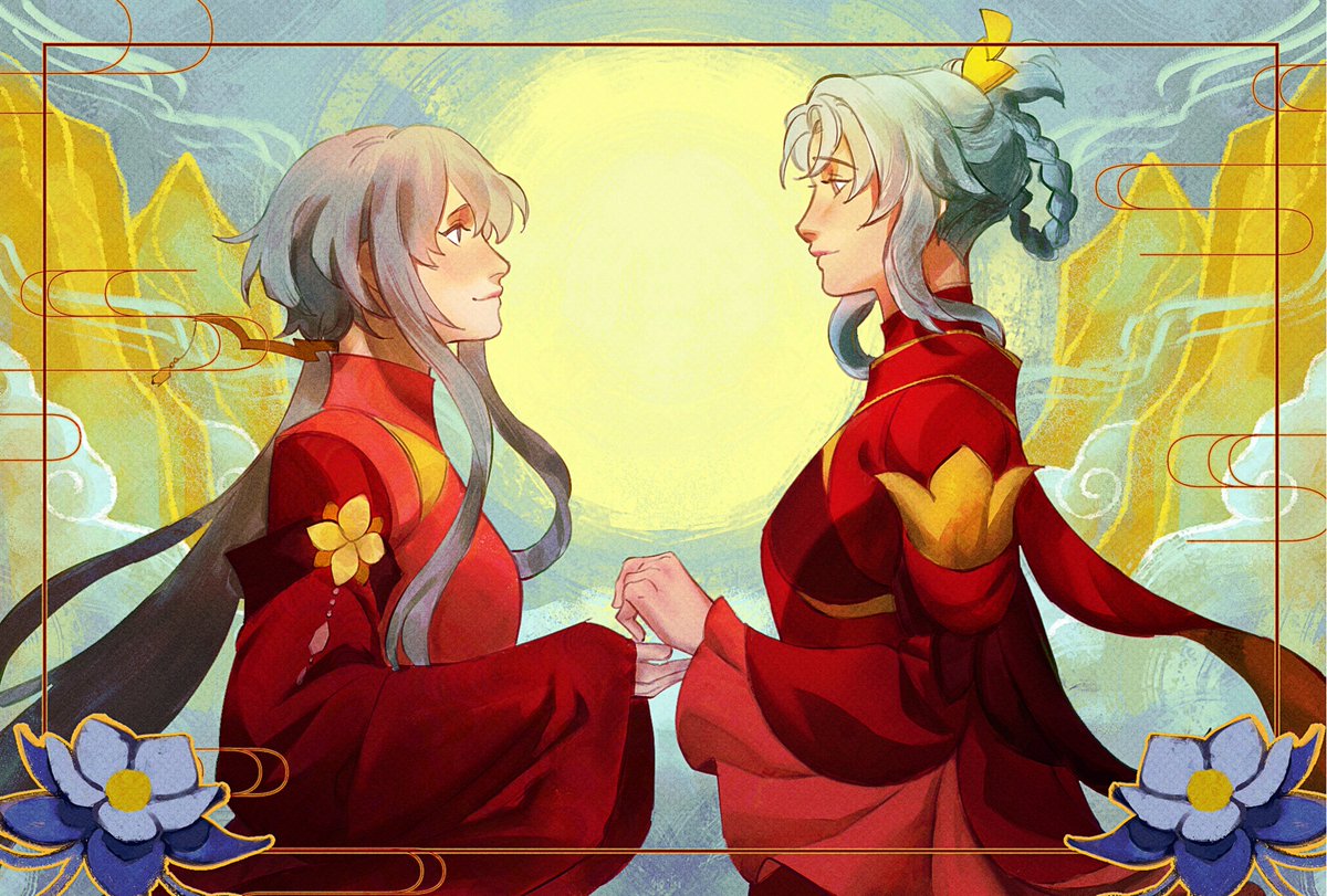 My GuiPing piece in collab with <a href="/astracytevi/">astra (smashing keyboard)</a> for <a href="/genshinbigbang/">Genshin Rarepair: Big Bang</a>!  Their beautiful fic is linked below! 🌸

#guiping #grpbb23