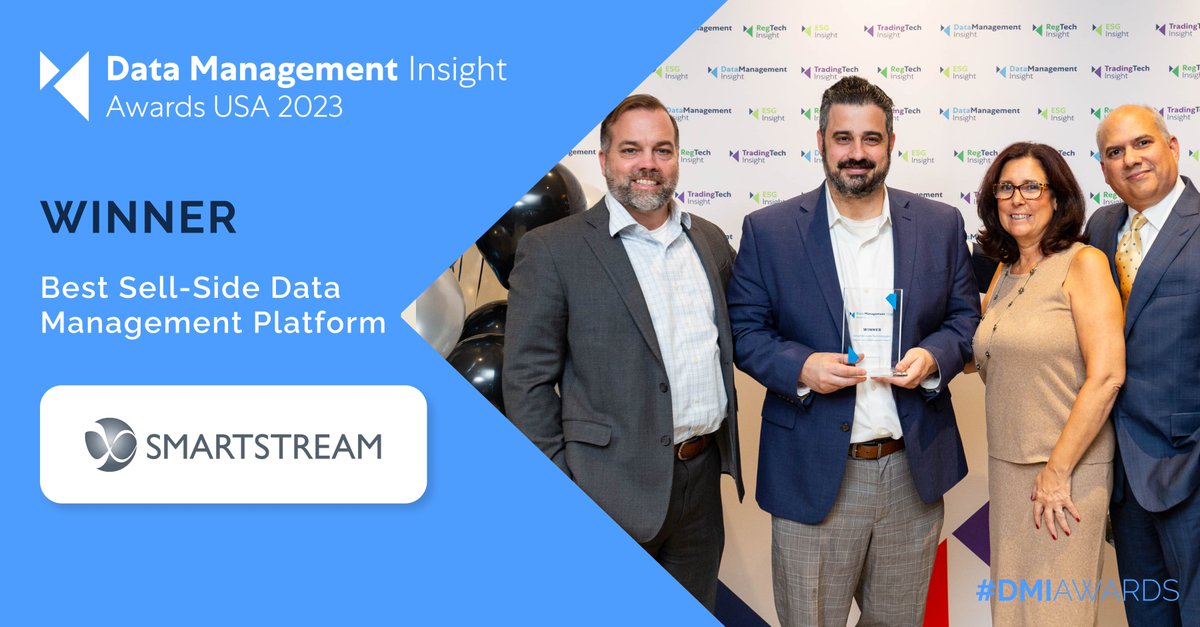 Data Management Insight (@datamgmtinsight) on Twitter photo We're pleased to award the 2023 Data Management Insight Award USA for Best Sell-Side Data Management Platform to <a href="/SmartStream_STP/">SmartStream</a>!
Winners' Report: a-teaminsight.pulse.ly/bsydj8jb8c
#DMIawards #datamanagement #sellside We're pleased to award the 2023 Data Management Insight Award USA for Best Sell-Side Data Management Platform to <a href="/SmartStream_STP/">SmartStream</a>!
Winners' Report: a-teaminsight.pulse.ly/bsydj8jb8c
#DMIawards #datamanagement #sellside