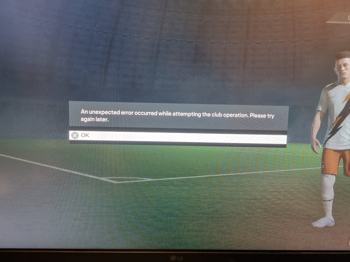 WillyWoxy's tweet photo. @EASPORTSFC Currently trying to play pro clubs on my ps5 with friends on PC. They had an update today, and now we can't both join a proclubs lobby together. Get below error. Presume it's because we are on different versions (I have latest ps5 version). All have crossplay enabled. https://t.co/8vM9v8Edl1