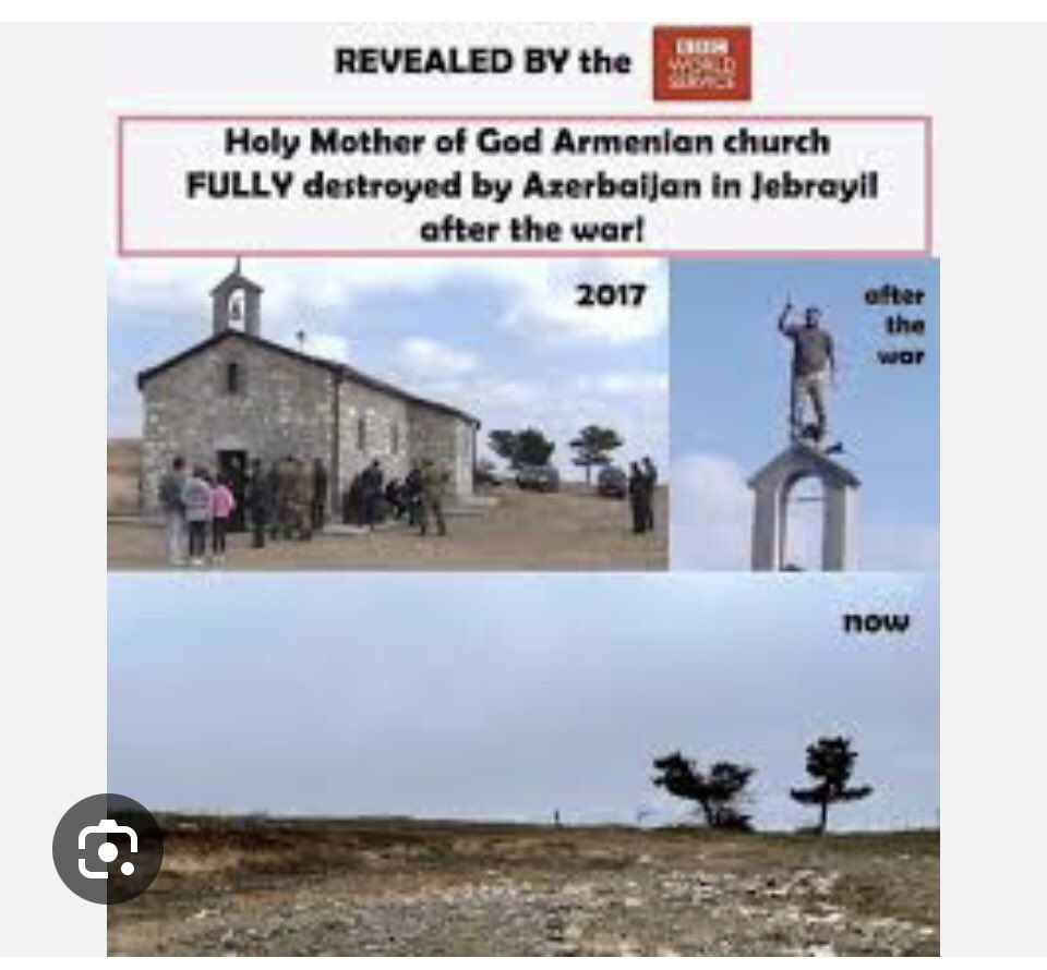 bulutuzay_'s tweet photo. How would the Muslim governments react if a single mosque was targeted in any Christian country? Just think of the massive governmental and public backlash all across the Muslim world…

Azerbaijan keeps destroying Armenian churches, yet no government in the West objects. 

It’s not just the Armenian cultural-religious heritage that’s desecrated by Azerbaijan. 

Churches and other non-Muslim places of worship (assuming they still remain) are violated in so many Muslim countries but we see no angry reaction from the West.

Islamic violence against all other religions, especially Christianity, has been consistent since the 7th century, but the West’s apathy, inaction, silence and even complicity regarding Islamic crimes is relatively new. 

This speaks volumes about what the West has largely become: post-Christian, faithless, decadent, devoid of its roots and thus its soul…
https://t.co/M6A4bobQXo