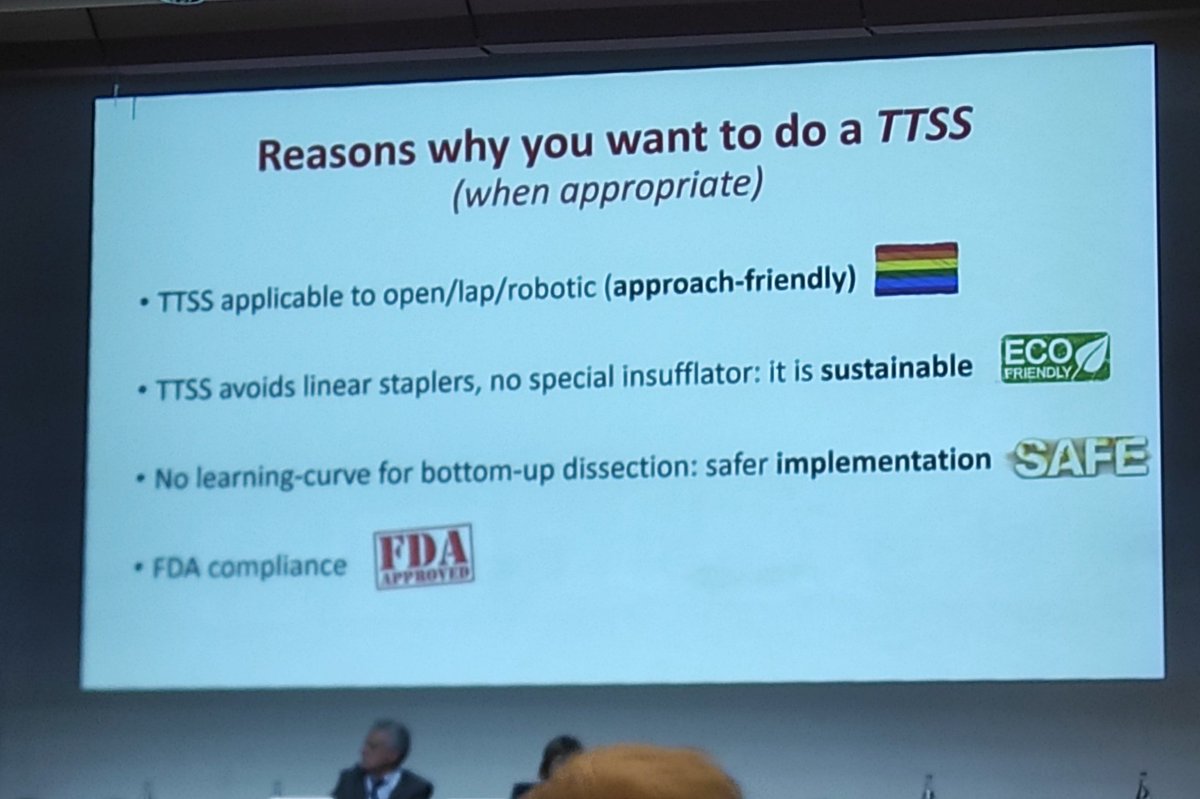 Brilliant talk by @mic_carvello about #TTSS to reduce anatomotic leak in low rectal anastomosis at #SICCR2023 Several advantages and good preliminary results in a multidimensional perspective. @AntoninoSpin @YouSICCR @caterina_foppa #colorectalsurgery #colorectalresearch