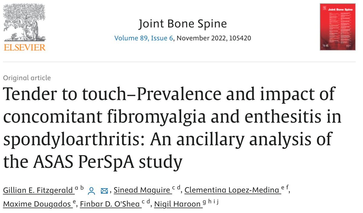 Official_ASAS's tweet photo. #ASAS publication

In case you missed it: An ancillary analysis of the ASAS Per-SpA study examined the problematic overlap between fibromyalgia and enthesitis between males and females with axSpA

Full article here: https://t.co/KnmqUaAXi8 https://t.co/imeIGXMqTb