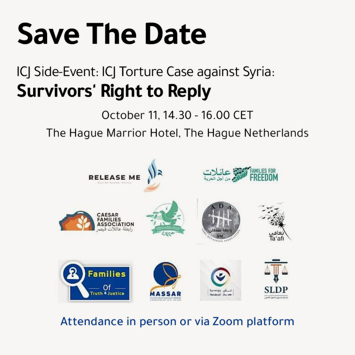CFA and its partners in the Truth and Justice Charter will hold an interactive dialogue entitled “The Right to Reply”, on the sidelines of the public hearings before the International Court of Justice
Register via this link:
forms.gle/YyyqNSE63sv9zx…