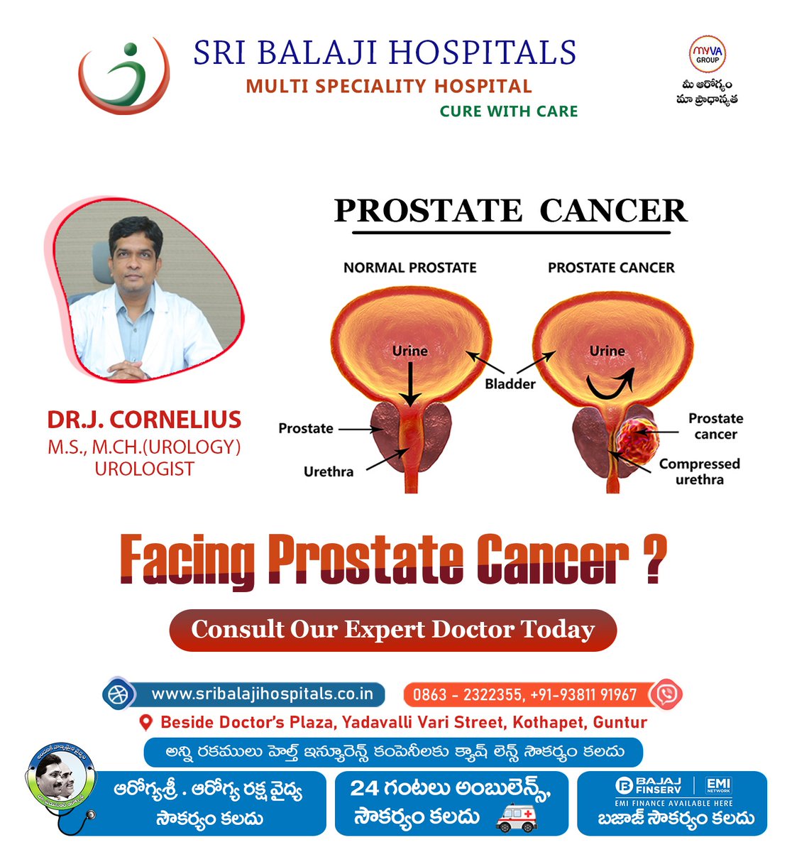 Raise Awareness for Prostate Cancer: Consult Our Expert Today!

#ProstateCancerFight #CancerConsultation #SpreadTheWord'
#SriBalajiHospital #drjcorneliusadvice #drjcornelius