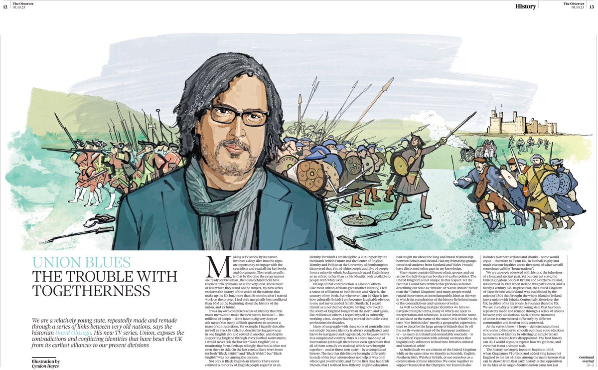 My illustration of the historian <a href="/DavidOlusoga/">David Olusoga</a> for yesterdays <a href="/ObsNewReview/">The Observer New Review</a> section