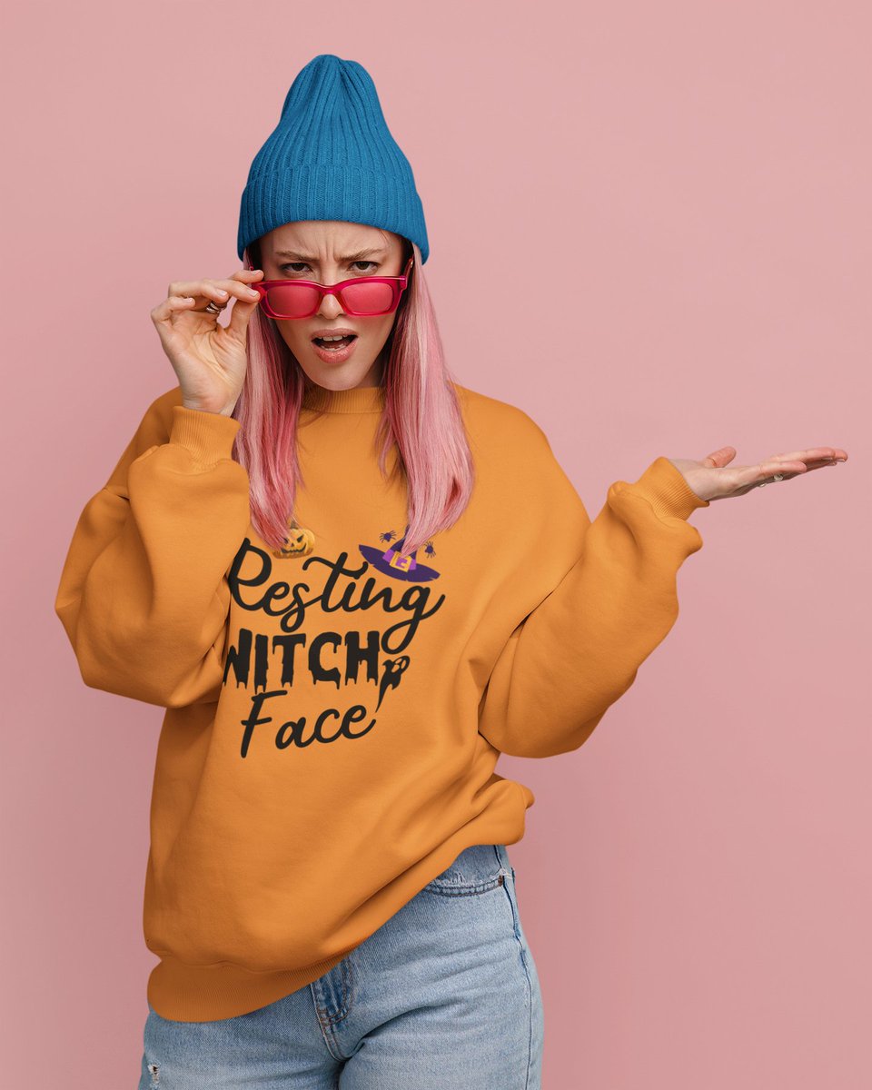 Embrace your inner witch with our 'Resting Witch Face' sweatshirt! 🧙‍♀️🎃 Perfect for Halloween fun and cosy vibes. Get yours on Etsy now and cast a stylish spell this season! 🔮 #HalloweenFashion #Halloween2023 #Halloween 

shorturl.at/gBS67