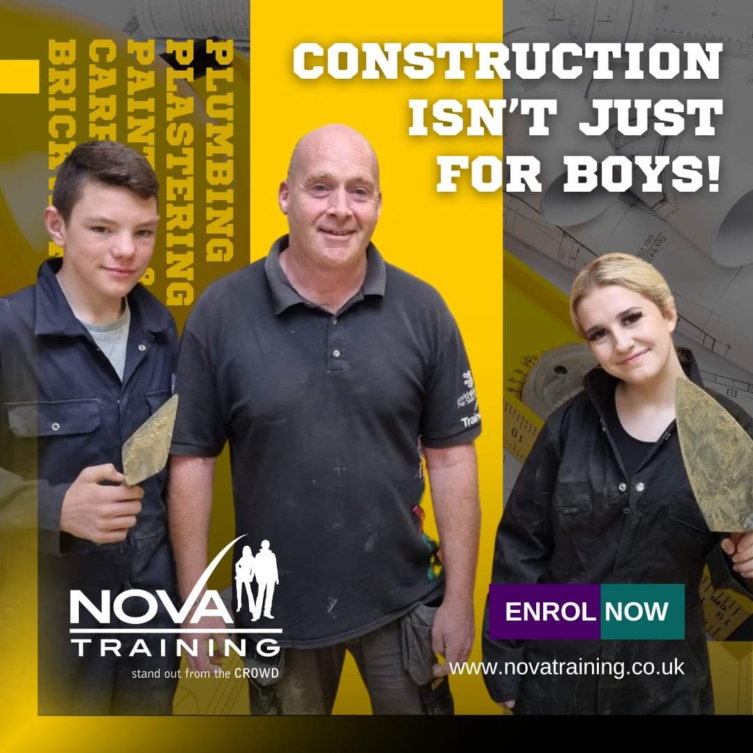 At Nova Training we want to bulldoze through the gender barriers in the #Construction Industry. 

novatraining.co.uk/courses/constr…

#standoutfromtheCROWD #Apprenticeships #Training #notjustforboys