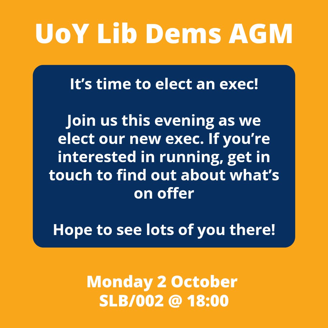 AGM day! If you want to get involved with running the society, turn up and get yourself elected this evening. You won't regret it!