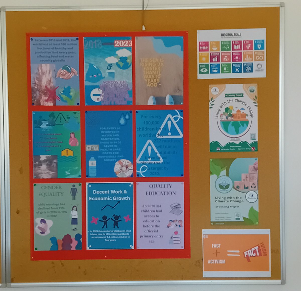 NarandaIva's tweet photo. Global Goals Week 2023, #eTwinning project Living with the #ClimateChange. Be a Fact-ivist! ESDW https://t.co/KF4qUb8sSk @EuropeanSDWeek #ESDW2023 #BudimoOdrลพivi #SDG #worldslargestlesson ๐ญ๐ท https://t.co/4neg1NFZXf