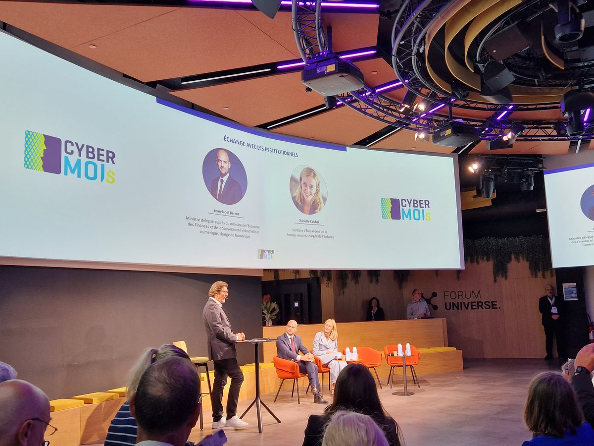 EmmanuelViv's tweet photo. Présent au lancement du #cybermois #Cyberesponsable @cybervictimes au @CampusCyberFr #l'adresse. @declic_asso répond présent. #collterr #tranfonum https://t.co/fjWd3fog0j