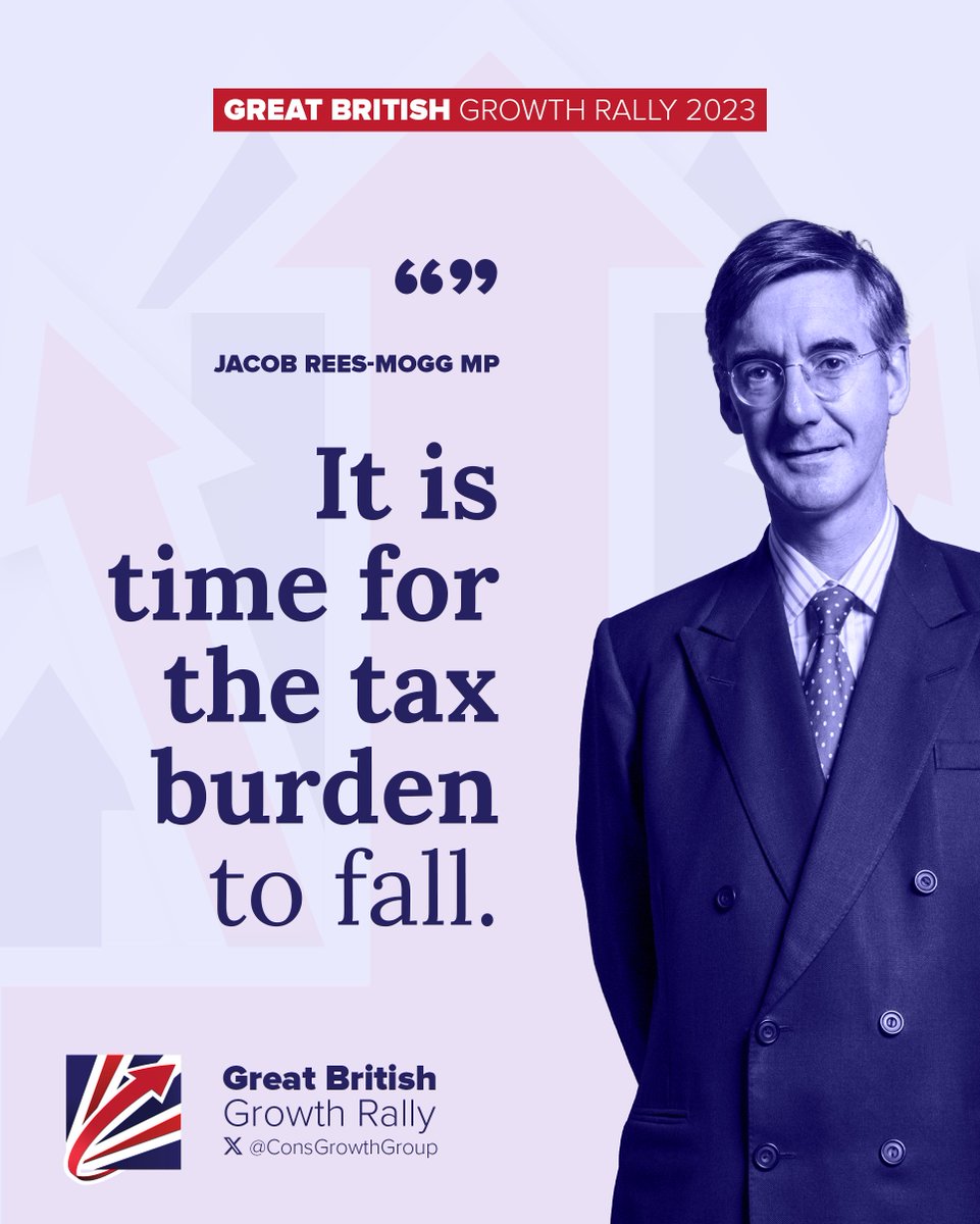 ConsGrowthGroup's tweet image. It is time for the tax burden to fall ↘️

💬 @Jacob_Rees_Mogg