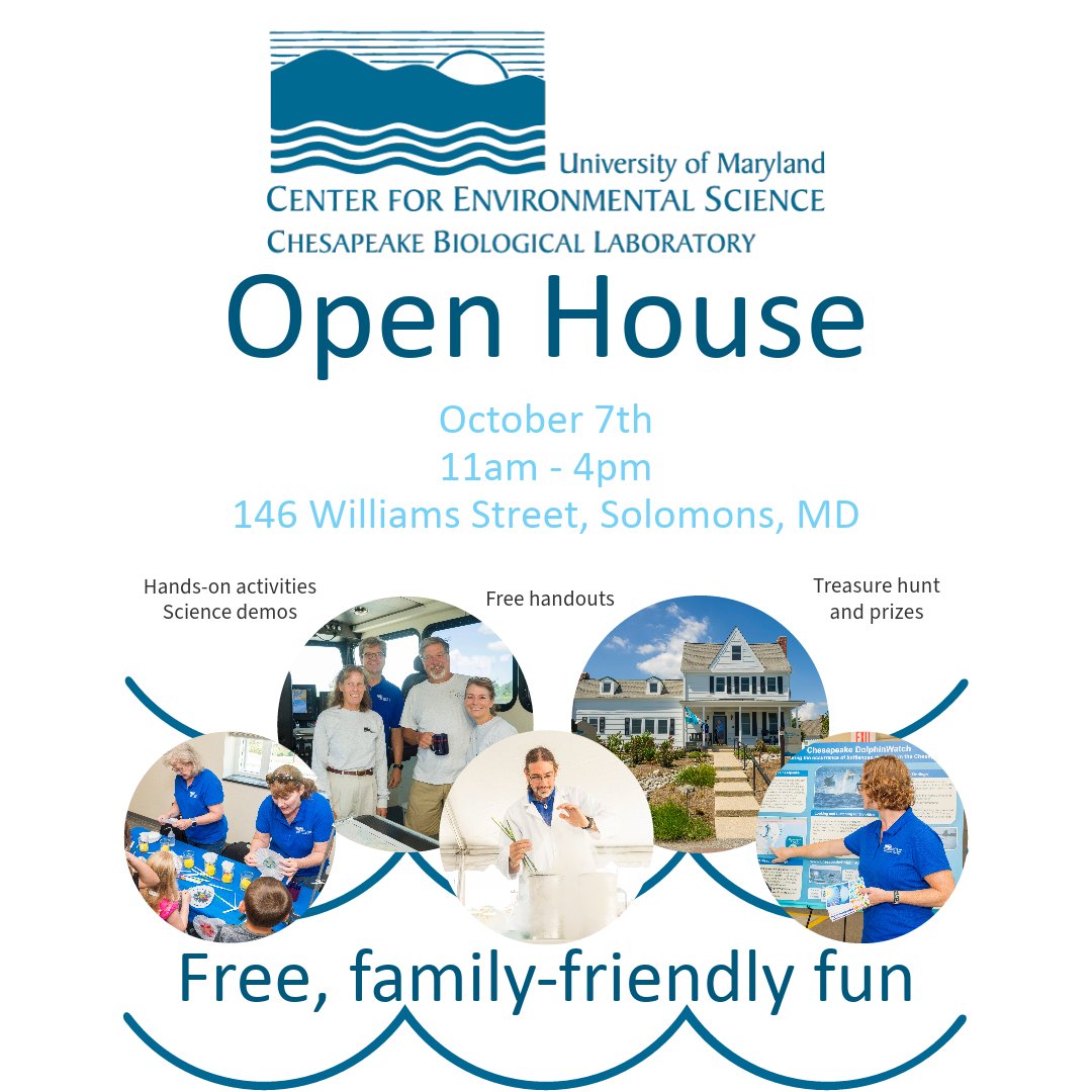 UMCES <a href="/Chesapeake/">Chesapeake Energy</a> Biological Laboratory is hosting its Open House this Saturday, October 7th, from 11am - 4 pm. Come join us for some family fun and learn more about the environment and science on Solomons!