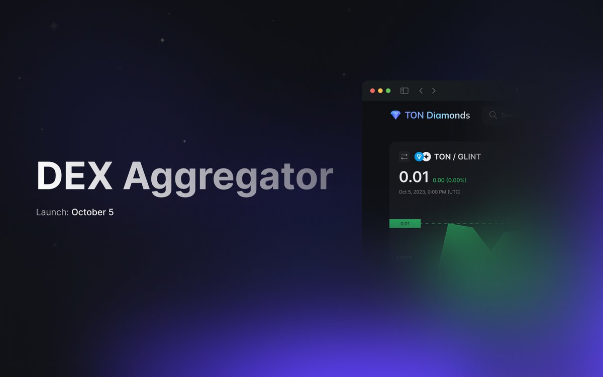 TonDiamonds's tweet photo. October 5: DEX Aggregator is launching on https://t.co/Xt8LEhGh1g together with $GLINT token mint ✨

https://t.co/fa8b458t2K and https://t.co/K4k92fZj54 will be united in one interface with beautiful visual charts, allowing more efficient trades and the best token prices! https://t.co/wjdPuL9GP0