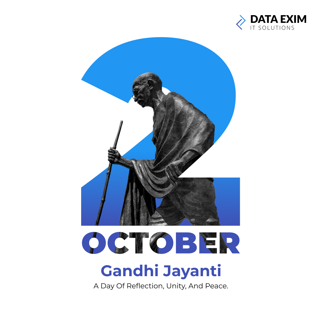 DataEximIT extends heartfelt wishes on Gandhi Jayanti. Let's embrace the teachings of Mahatma Gandhi and strive for a world filled with peace, unity, and compassion. Happy Gandhi Jayanti to all!

#gandhijayanti #freedom #DataEximIT #nation #india