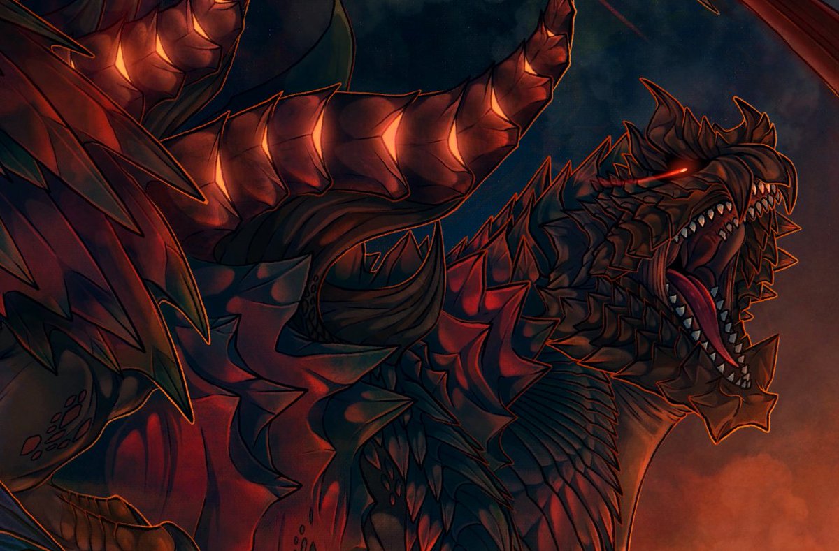 SarahMasonArt's tweet photo. Slept on it and added some minor line work to really bring the big scaly boy out!

Here's a detail shot. https://t.co/IiHS5Hoqva
