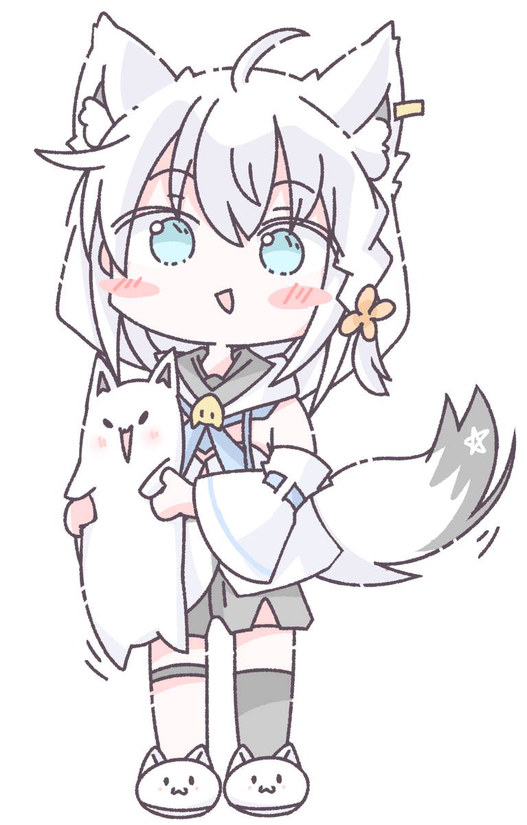 フブキ「透過も透過!w。 #絵フブキ #白上配信素材」|野井ちのるのイラスト