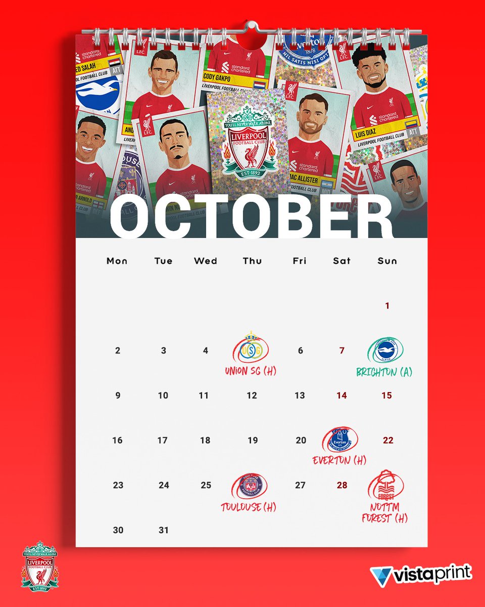 October's schedule 📅 #AD | @Vistaprint