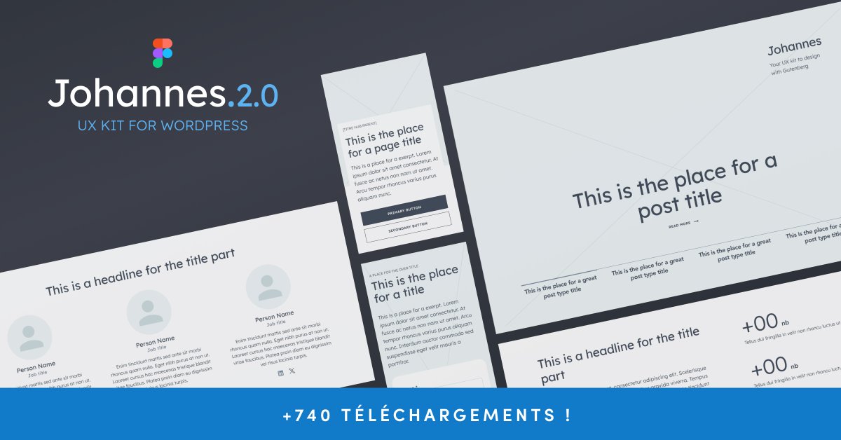 Johannes, le kit UX pour #Gutenberg et #WordPress, intègre désormais les variables de Figma. Simplifiez votre processus de design et assurez une cohérence parfaite sur WordPress. Prêt pour une expérience design optimale? ➡️ johannes-wp.com
