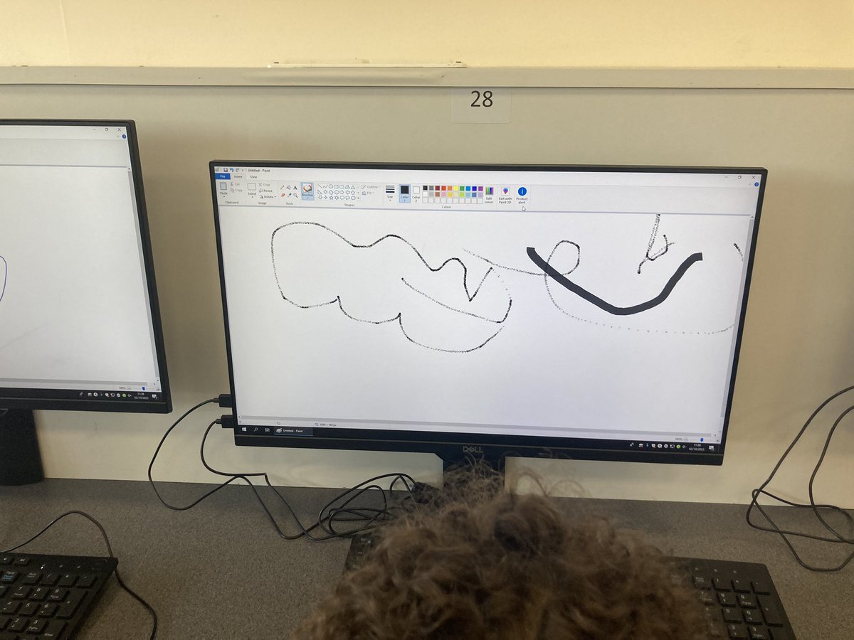 latimerprimary's tweet photo. #ClassKB have been learning to use the mouse to double click to open the ‘Paint’ programme. #perseverance #enthusiasm 
#Latimercomputing https://t.co/wR2jOSr4fq
