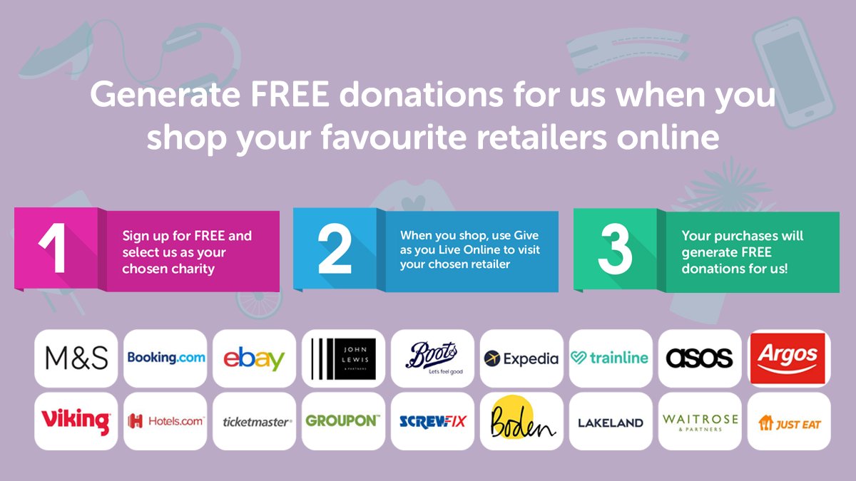 Howarth Foundation (@howarthcharity) on Twitter photo Did you know that when you sign up to <a href="/GiveasyouLive/">Give as you Live ๐โค๏ธ๐</a>, the retailers you shop with will donate to us for every purchase you make?
It's completely free, and the funds help us to keep providing our vital service. Sign up for us today! > giveasyoulive.com/join/the-howarโฆ Did you know that when you sign up to <a href="/GiveasyouLive/">Give as you Live ๐โค๏ธ๐</a>, the retailers you shop with will donate to us for every purchase you make?
It's completely free, and the funds help us to keep providing our vital service. Sign up for us today! > giveasyoulive.com/join/the-howarโฆ