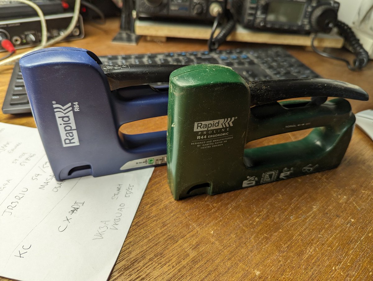 I needed this green stapler over a month ago. I couldn't find it anywhere. So, I bought a new one. Tonight after new one was hanging around on bench I thought "hmm where can I put it this time so I don't lose it" and in the place I picked I found the old one. Grr! Consistent.