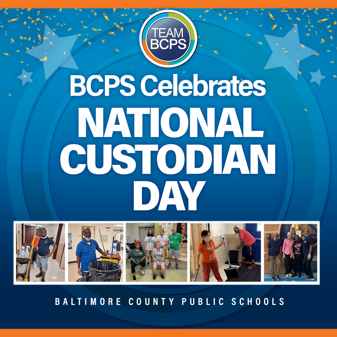 👏 Today is National Custodian Day! Please join us in giving our hardworking #TeamBCPS custodians an extra special THANK YOU today! This amazing team of professionals works diligently to keep our schools, offices, and other facilities clean and well-maintained.