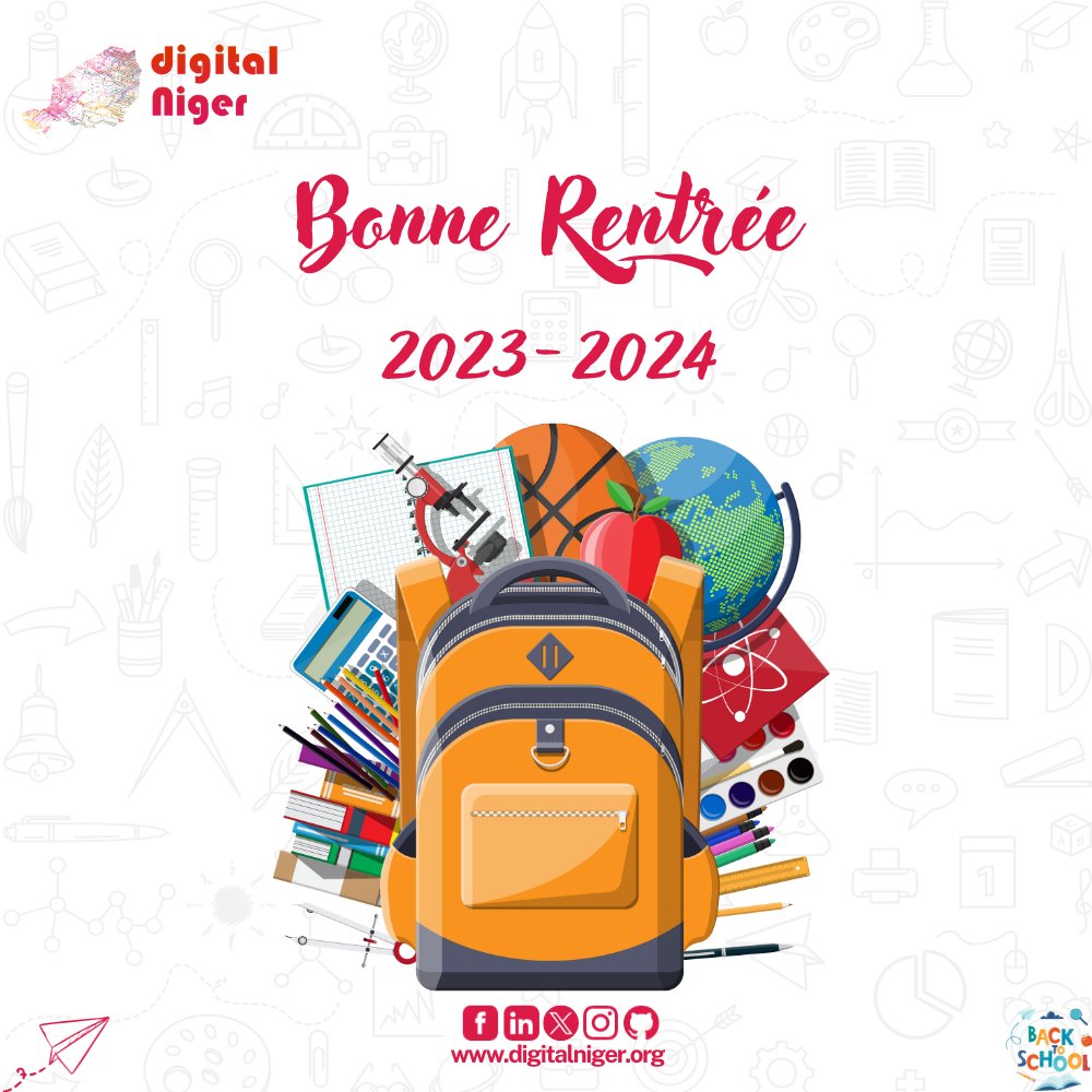 #RentréeScolaire 📚💼💻

Souvenez-vous que le monde numérique façonne désormais notre éducation et notre vie professionnelle.

💻Restez curieux 💡 , adaptez-vous aux technologies émergentes et utilisez le numérique pour réaliser vos rêves. 
Bonne rentrée 📚👩‍🏫! 

#DigitalNiger