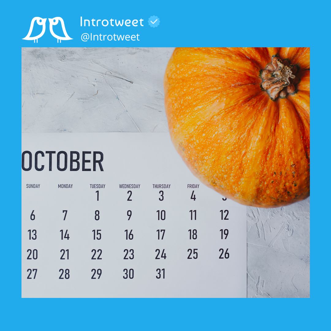 October has rather a few national &amp; awareness days which give the chance for you to link your business to a trending conversation whilst showcasing your business values! Head over to our other Social Media channels for the full list.🍂🍃🍁

#IntrotweetTips #ContentPlan #Content