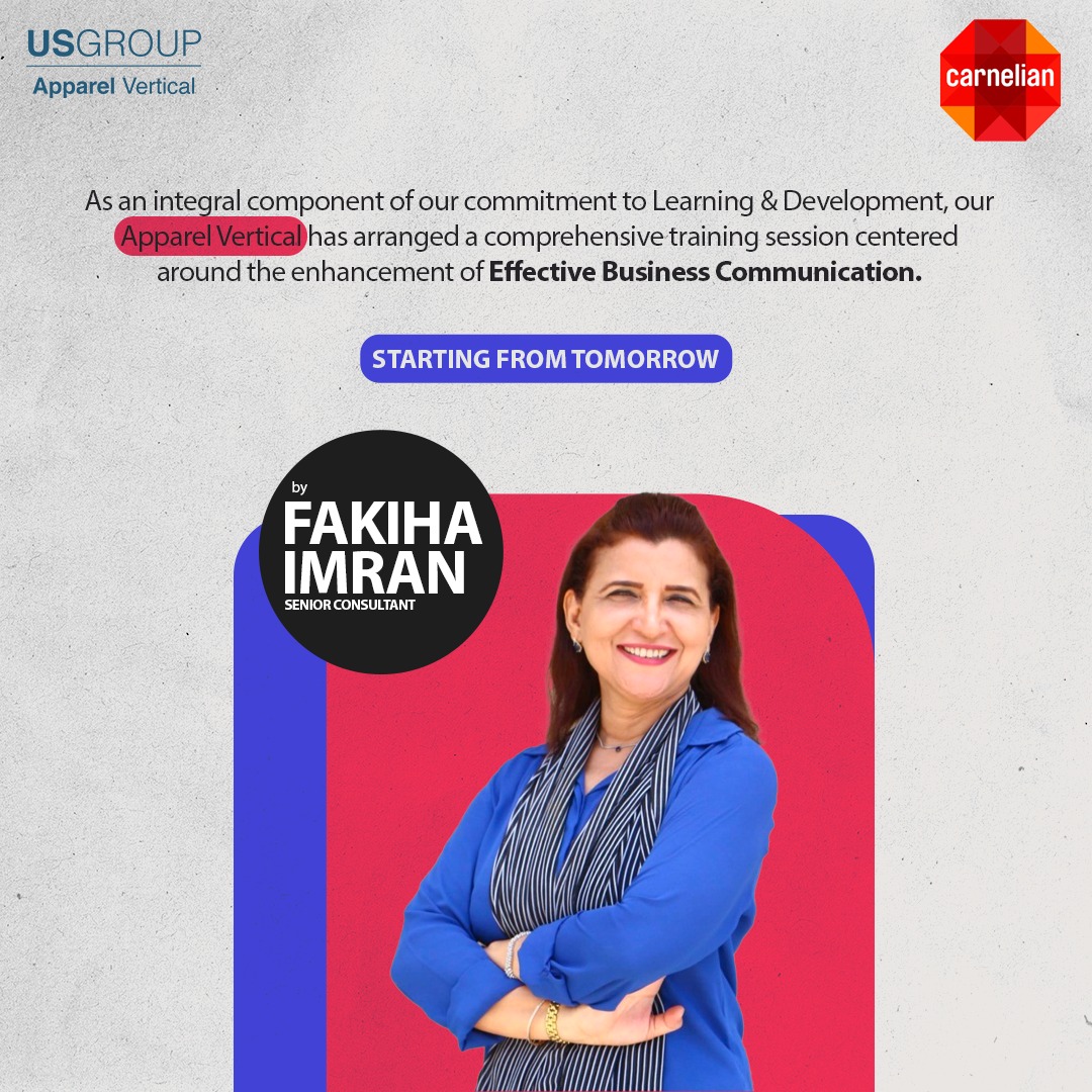 usapparelandtex's tweet photo. Empowering Excellence: Our Apparel Vertical is taking the lead in arranging and fostering Learning &amp; Development through a dynamic training session on Effective Business Communication. 🚀💬
Stay tuned for more insights on the session!

#USGroup #Learning #Development https://t.co/7UZCeIFyeK