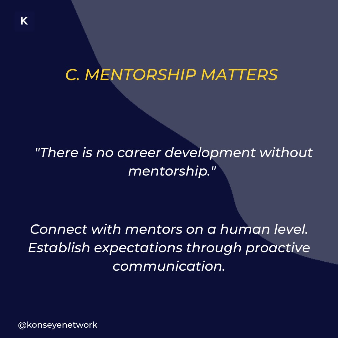 Fola's session last week was too good not to share! Here are some takeaways to help you concretize your ideas, navigate the funding maze, and nurture longterm mentoring relationships. ✨🌟 

#DreamBig #MentorshipMagic #KonseyeNetwork #TheMentorshipNetwork.