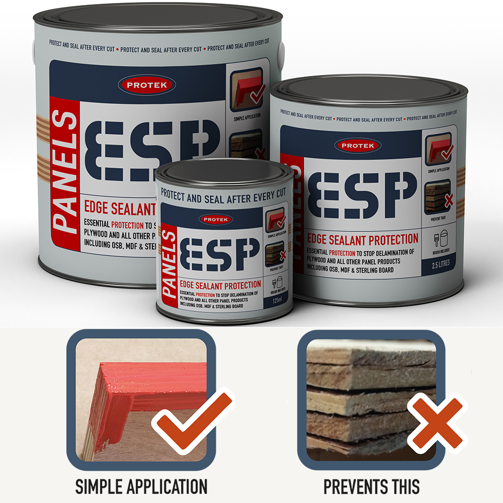 We are thrilled to be a finalist in @STAwards23 for our NEW product ESP.  It extends the life of panel products like plywood and MDF by creating a watertight seal around the edge of the boards, stopping moisture penetration to protect against delamination. #STAwards