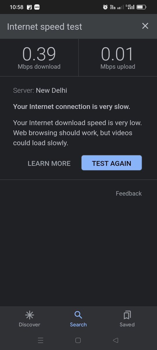shobhit83's tweet photo. @JioCare This is the reality of your 4G coverage, experiencing for a long time. Speed is not even 2G and you are charging 4G/5G from the customers!
Shame!! https://t.co/jrHuJQILQV