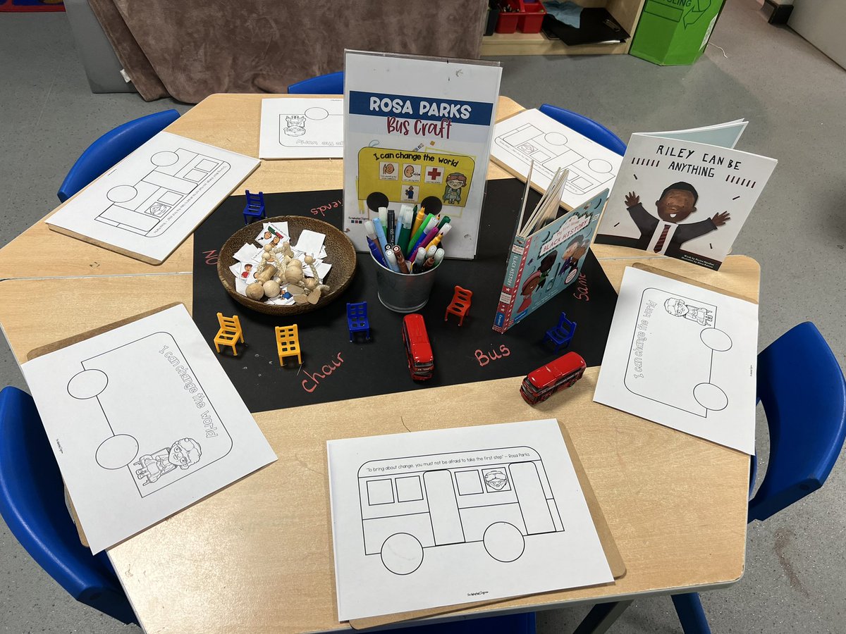 GBS_MissBibi's tweet photo. Happy Black history month! This week our focus is on Rosa Parcs. @GoresbrookSc @MrsLoweEYFS https://t.co/BnyLtmEyxC