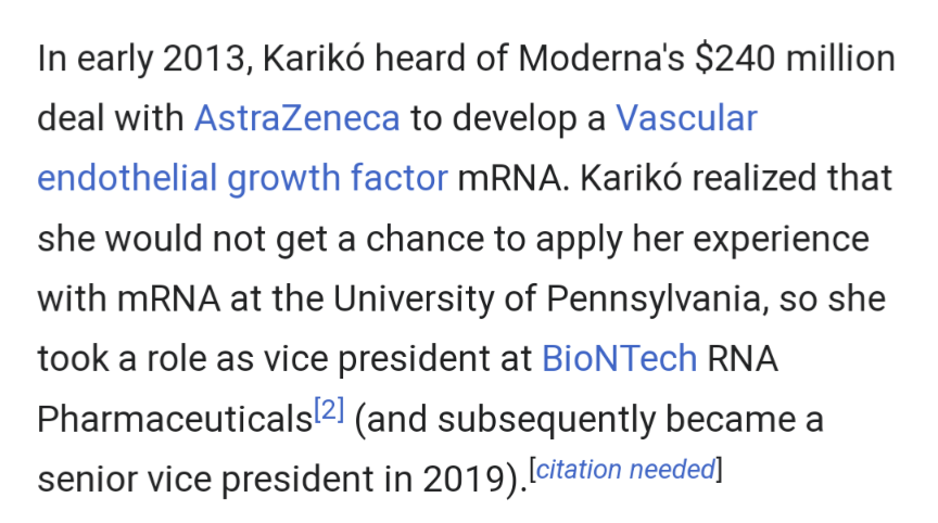 aribidopsis's tweet photo. Katalin Kariko's story is worth making movie. 

She was demoted by the university because of grant rejections, university sold their intellectual property, and they couldn't publish their ground breaking work in CNS and finally published in "Immunity". 

https://t.co/iQfDXKb8FG https://t.co/YF9yLz2sPL