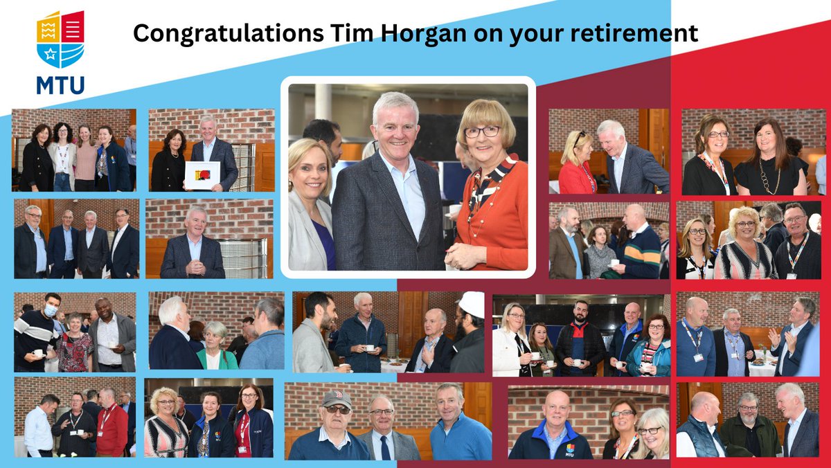 Best wishes to <a href="/timhorgan/">Tim Horgan</a> <a href="/MTUSTEMCork/">Faculty of Engineering & Science MTU Cork Campus</a> for a long, happy &amp; healthy retirement. It was great to celebrate Tim's many career achievements at his reception on Friday <a href="/MTU_ie/">Munster Technological University</a> &amp; lovely to see so many past &amp; present staff members in attendance to wish him well. Happy retirement Tim🤗🎉