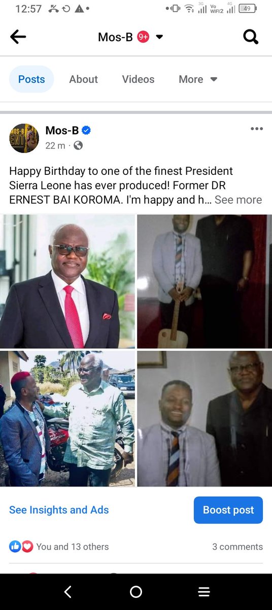 Happy Birthday to one of the finest President Sierra Leone has ever produced! Former DR ERNEST BAI KOROMA. I'm happy and humbled to have met and sang for him at the State House when he was president, and to meet him again when he was OUT OF OFFICE.

 Thanks for the beautiful