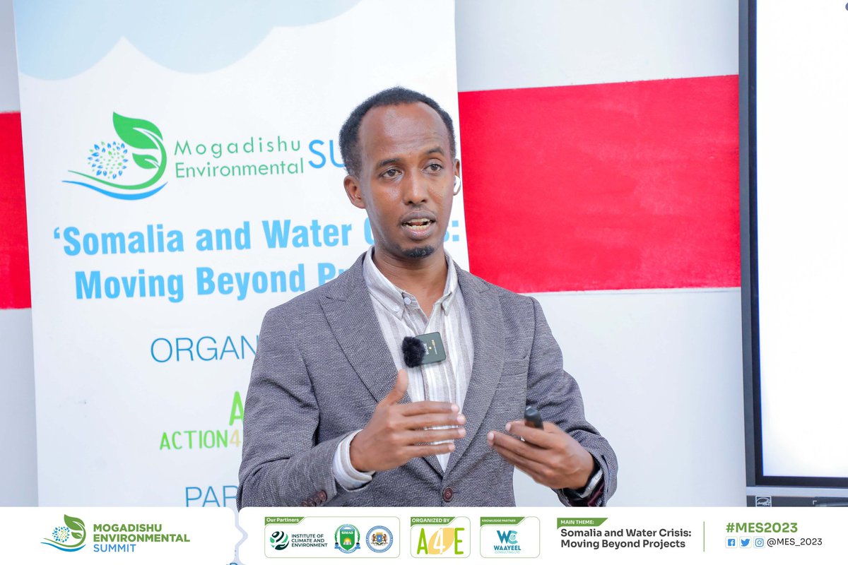 action4environ's tweet photo. Eng. Abdishkahur Abdullahi Diiso, Lecturer, JUST,  is now presenting a research Paper on “ Water Supply Management and Sustainability." #MES2023.

 #PaperPresentations
#MovingBeyondProjects https://t.co/RGRUI84MaQ