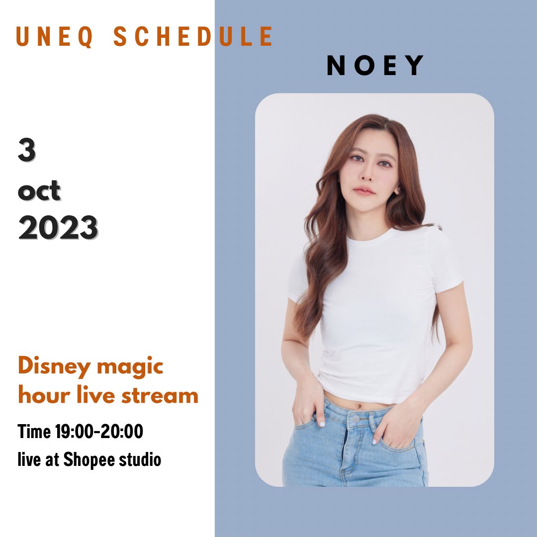 📍Artist Schedule ✨✨
3 ต.ค. 2023 เวลา 19:00 น.
#NoeyKanteera