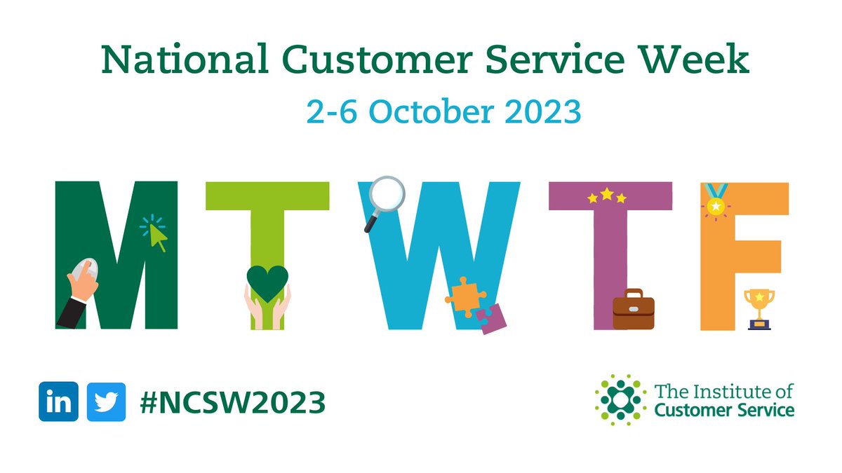🎉National Customer Service Week is finally here🎉

We are excited to celebrate #NCSW2023 in conjunction with <a href="/instituteofcs/">The Institute of Customer Service</a>.

We have a full week of activities and exercises planned to celebrate customer service and focus on the latest CX trends - lets go! 👍

#NCSW2023 #CX