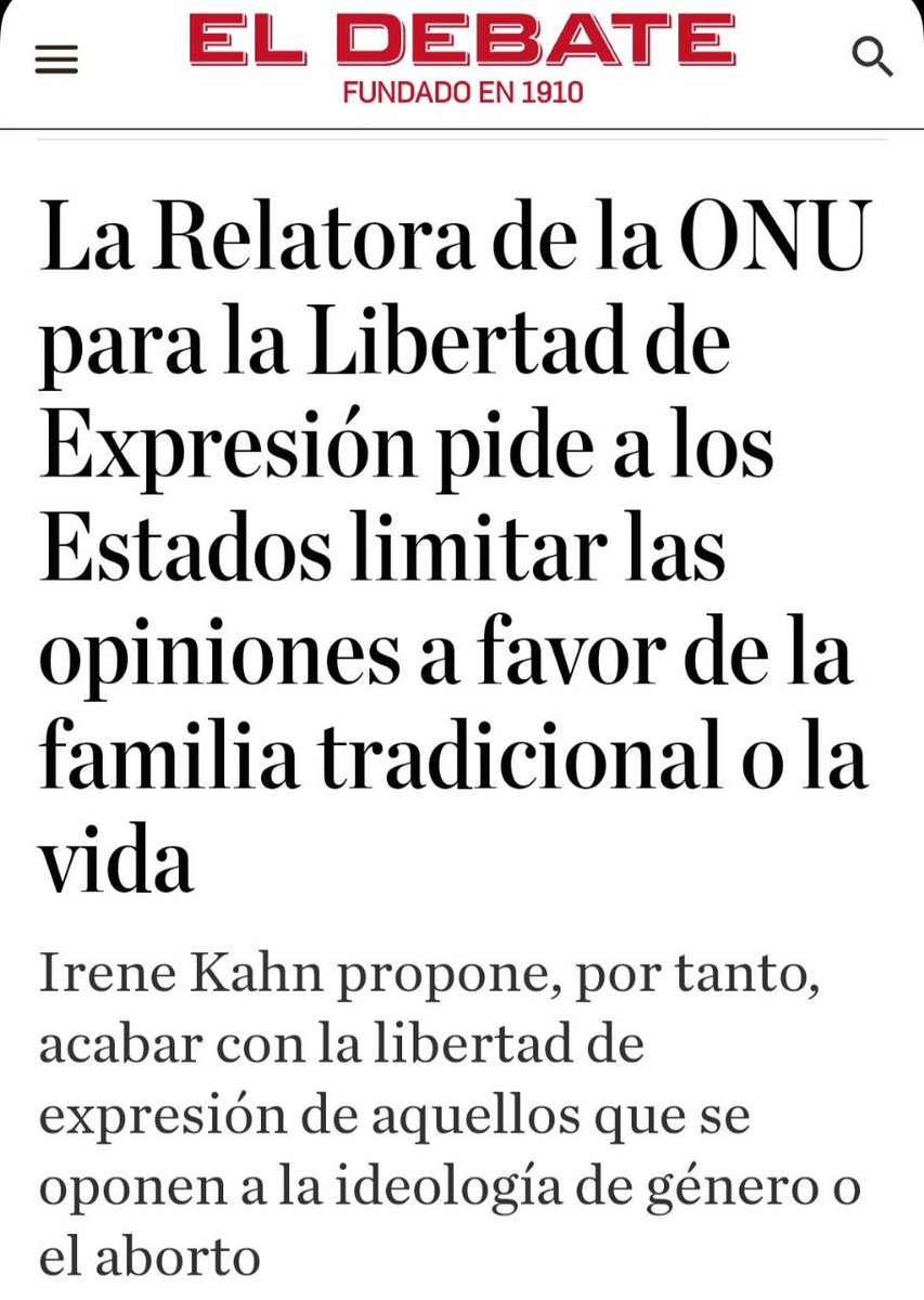 OVNIS_UFOs's tweet image. ⚠️🚨🇺🇳  La #Relatora de la #ONU para la Libertad de Expresión pide a los Estados #limitar las #opiniones a favor de la #familia #tradicional o la vida.🙏