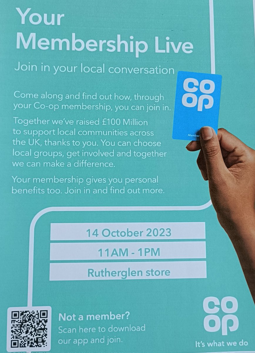 JackieBakerCoOp's tweet photo. After a fab Your Membership Live event at our Causewayhead store on Saturday, I'm really looking forward to our next one at Rutherglen store on Saturday 14th October 11am - 1pm ... members please join us and have your say.
#memberprices #MembersSaveMore #community #itswhatwedo https://t.co/U6gERZMCcR