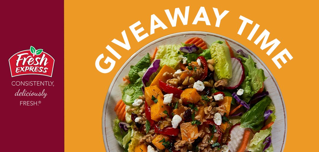 FreshUpdates's tweet photo. #GIVEAWAY time!

What are you favorite salads to eat in fall?
1. Answer the question.

2. Follow @FreshUpdates
Feel free to tag friends who'd love to win.
* Ends 10/15 at 23:59 PM

#SWEEPSTAKES Rules:
https://t.co/QxQ7hNdV0m https://t.co/wDlcUeAMII