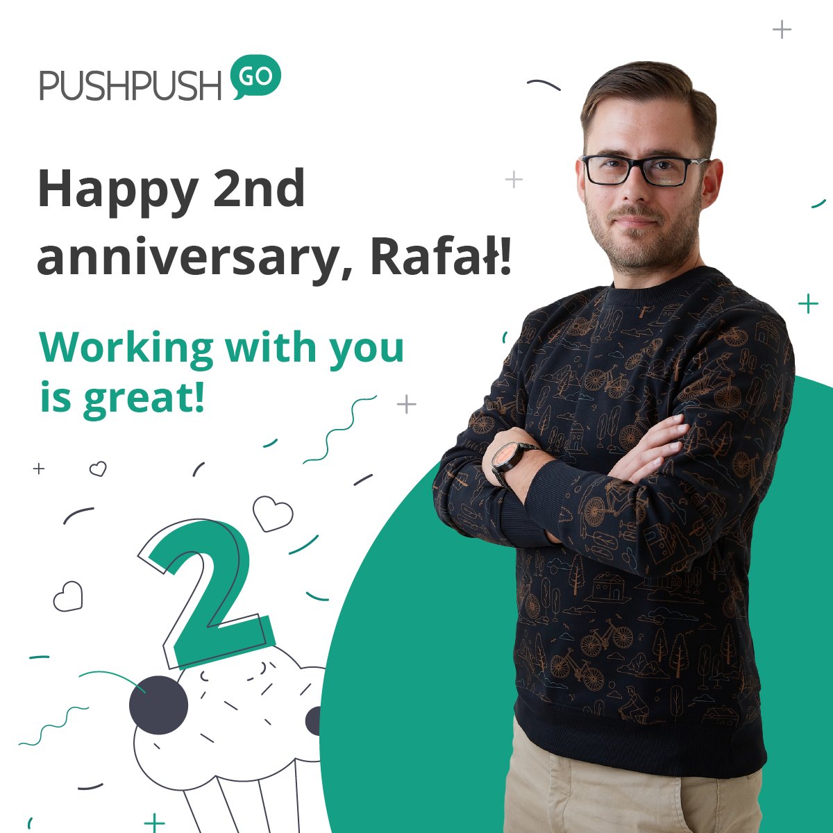 A huge shoutout to Rafał, our exceptionally talented Software Engineer, on his 2nd work anniversary at PushPushGo! 🚀👨‍💻

Congratulations, Rafał! 🎉👏 

#WorkAnniversary #TeamSuccess #PushingBoundaries #SoftwareEngineeringMagic ✨👨‍💻🚀