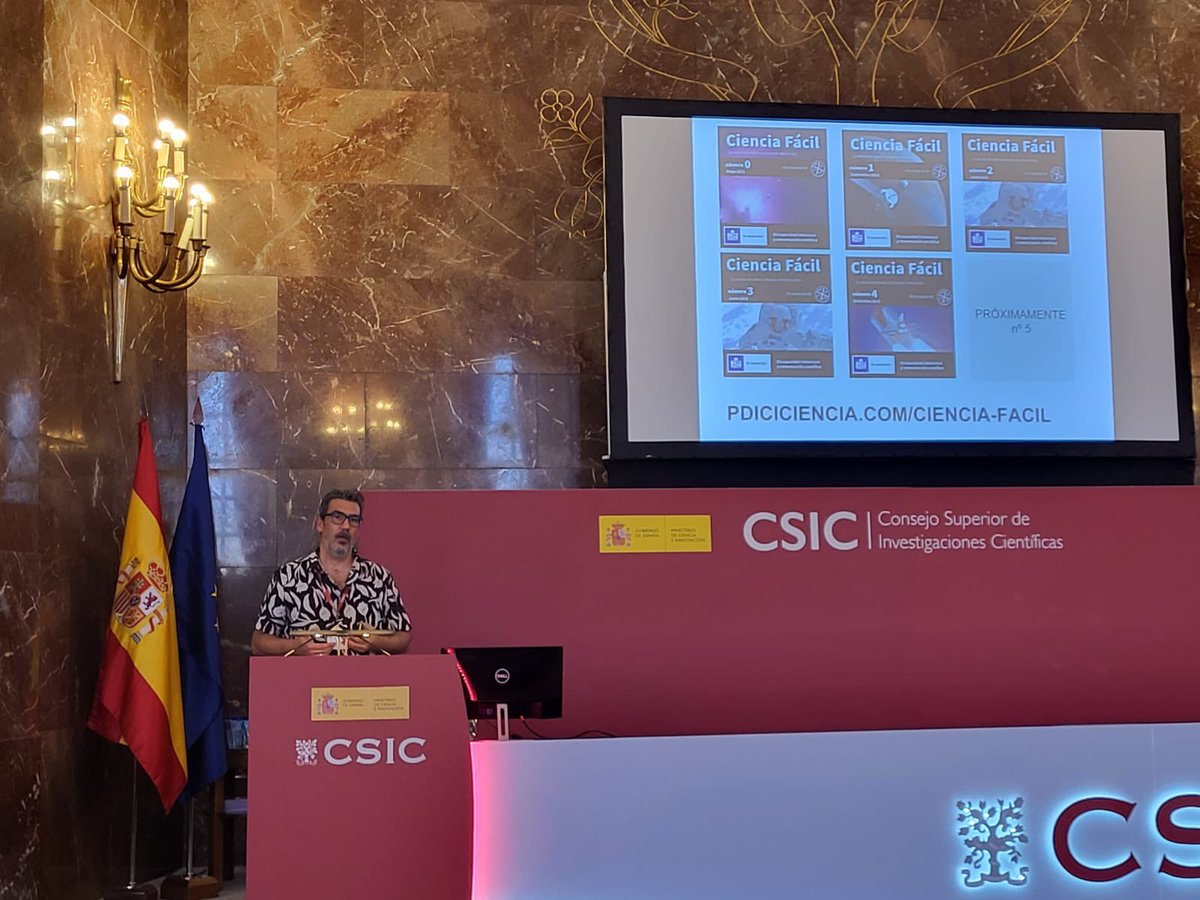 Estamos en el I Congreso de #Cienciainclusiva en la sede central del <a href="/CSIC/">CSIC</a>. Nuestro dire <a href="/guadabailen/">Diego OA</a> ha hablado de las prácticas artísticas en el ámbito de la Comunicacion inclusiva de la ciencia, y de nuestras líneas de trabajo para hacer una ciencia más accesible #cienciafacil