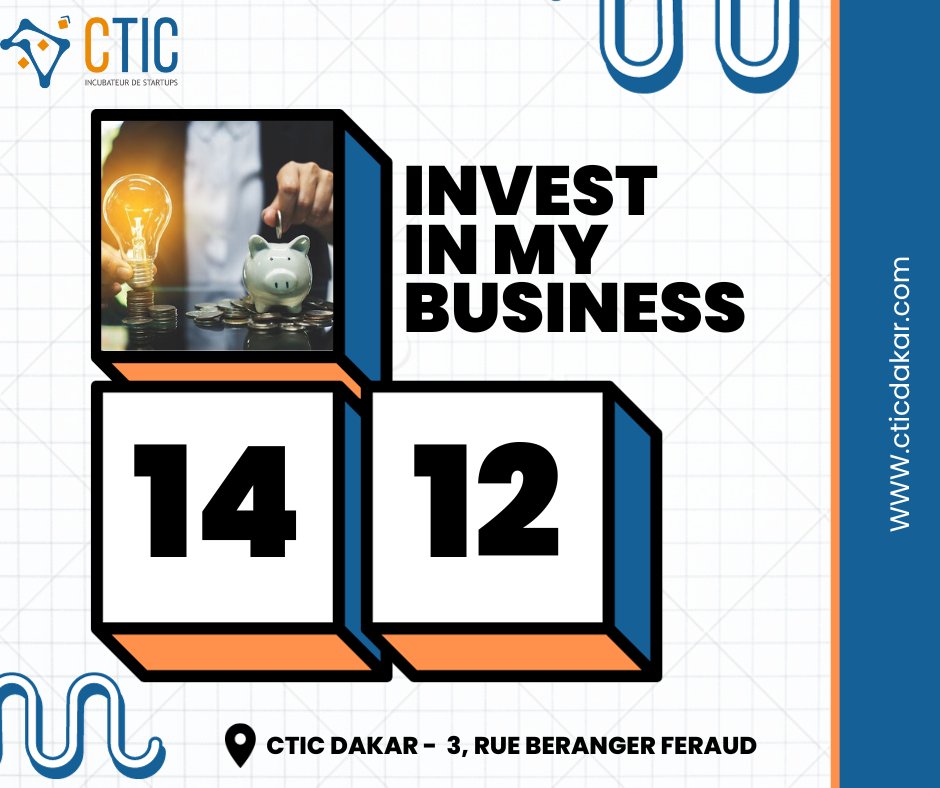 cticdakar's tweet photo. @cticdakar vous convie à la 2ème édition de "Invest in My Business" qui se tiendra le 14 décembre 2023 dans ses locaux sis au 3, Rue Béranger Féraud.
Rejoignez-nous pour une journée d’innovation, de réseautage et d'opportunités d'investissement.
+ info sur notre page Facebook https://t.co/OUruOsv3pi